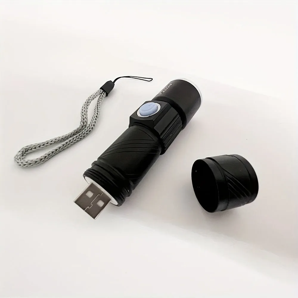 1pc Rechargeable UV 395nm Flashlight Mini Torch for Pet Stain Detection