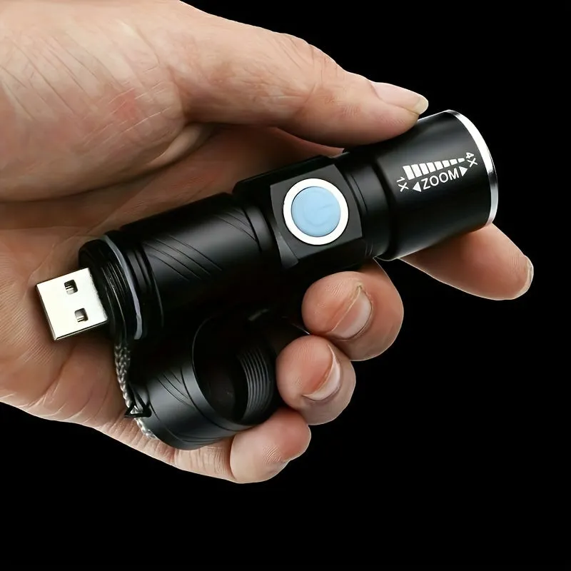 1pc Rechargeable UV 395nm Flashlight Mini Torch for Pet Stain Detection