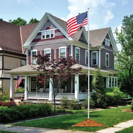 25 ft Sectional Telescoping Flagpole Kit with an American Flag