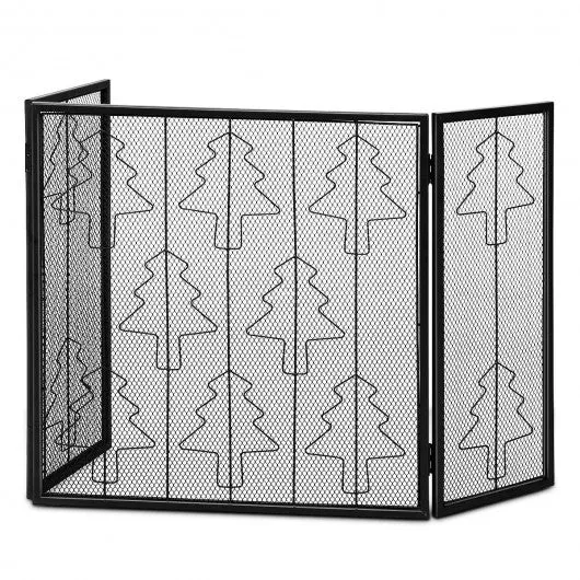 3 Panel Folding Steel Fireplace Screen