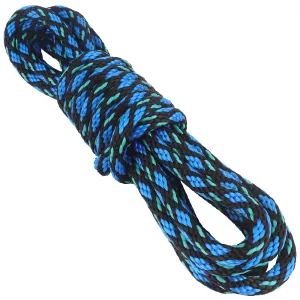 5/8 Solid Braid - Black w/ Blue Diamonds & Teal Tracer