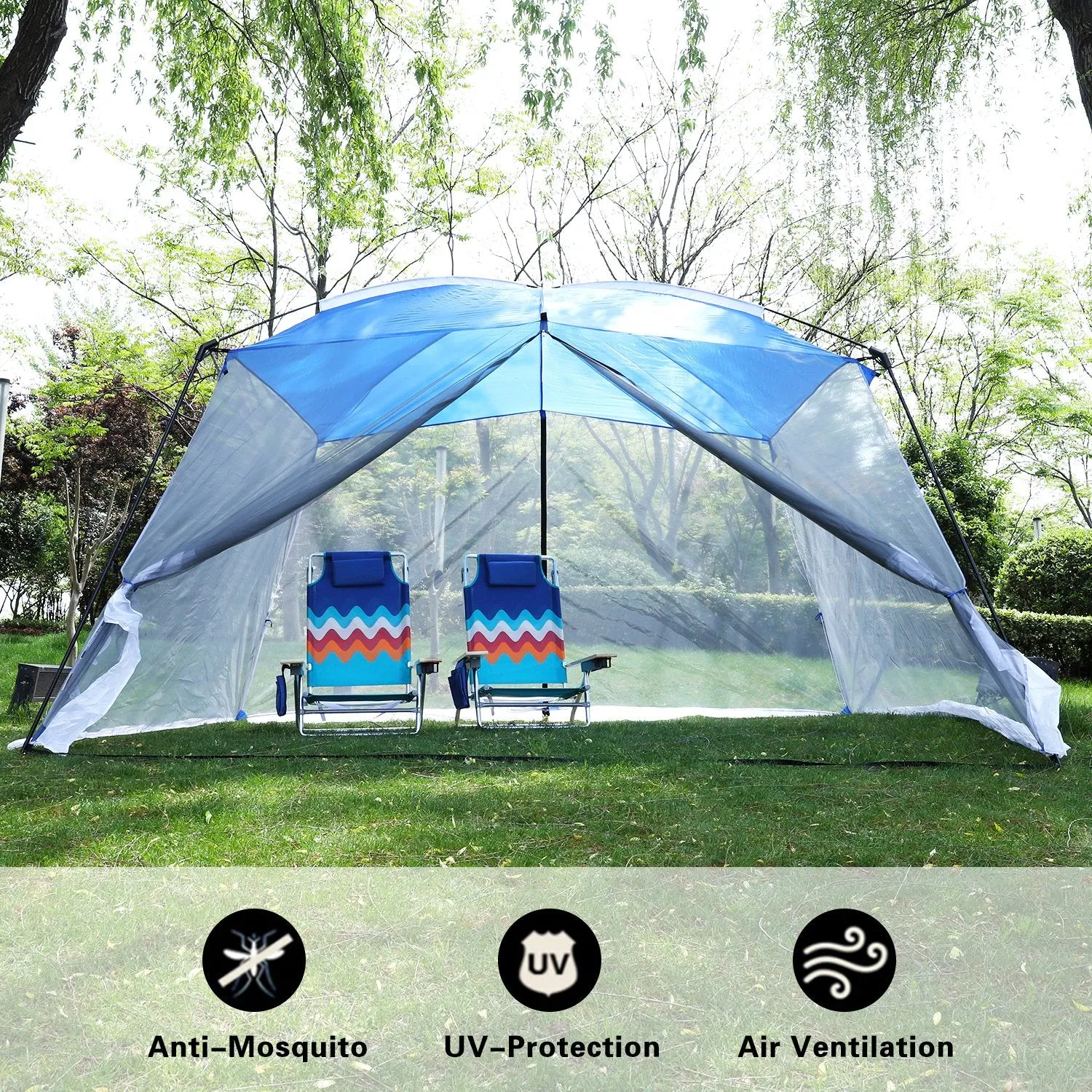 Alpha Camp Mesh Screen Room 13 ft x 9 ft x 7 ft Beach Tent