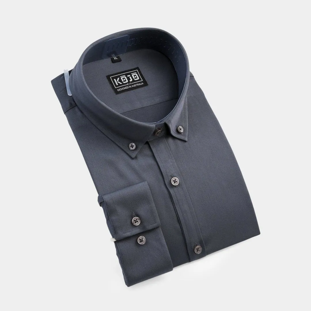 Bamboo Satin Stretch Shirt - Charcoal