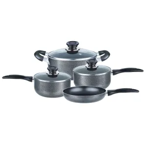 Brentwood BPS-207G 7-Piece Non-Stick Aluminum Cookware Set, Granite