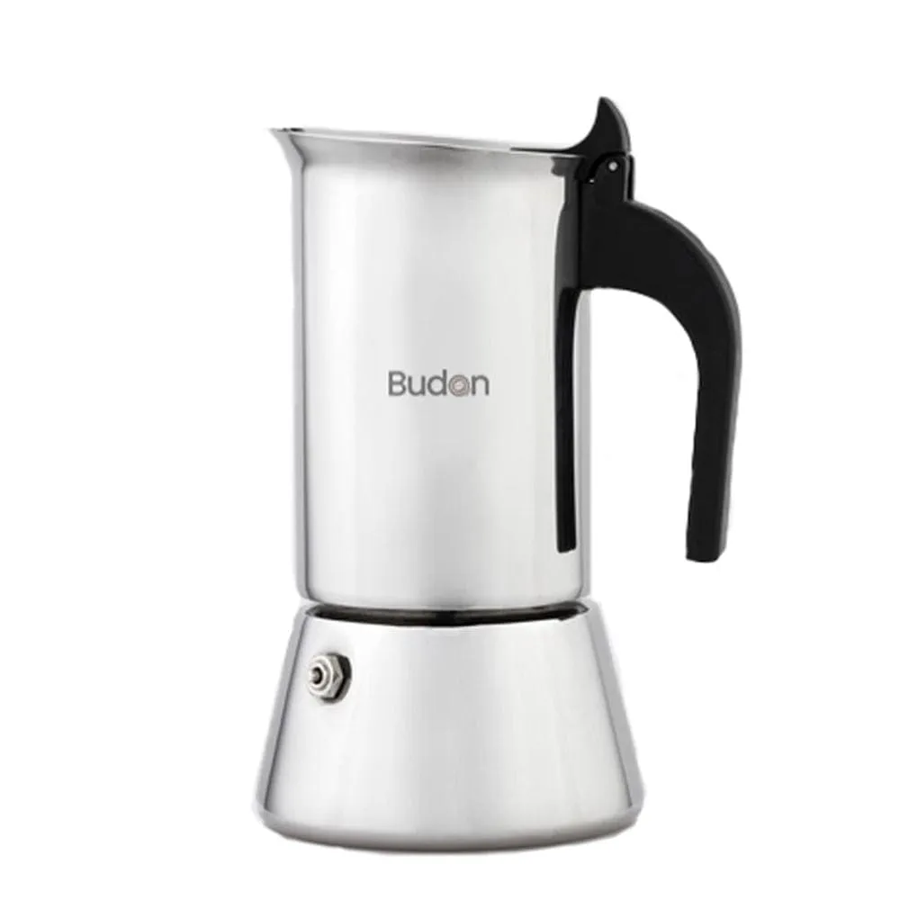 Budan Moka Pot Stainless Steel Coffee Maker - 6 Cup | Best Moka Pot