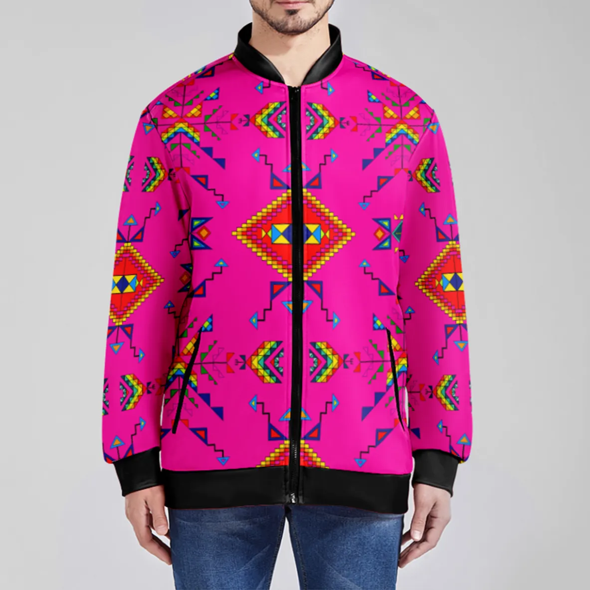 Buffalo Jump Pink Zippered Collared Lightweight Jacket