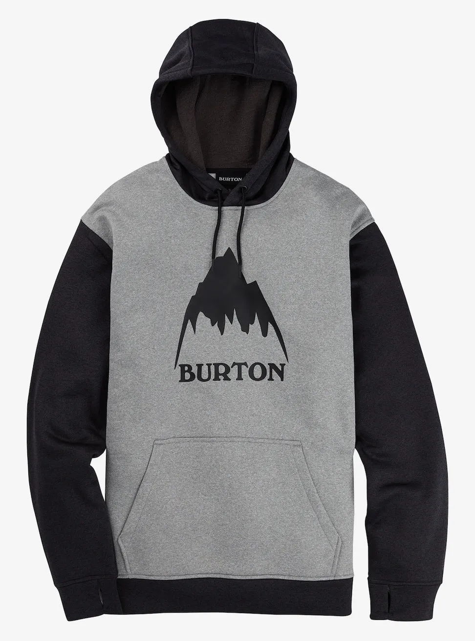 Burton Oak Pull Over Hoodie Mens Grey Heather / Black