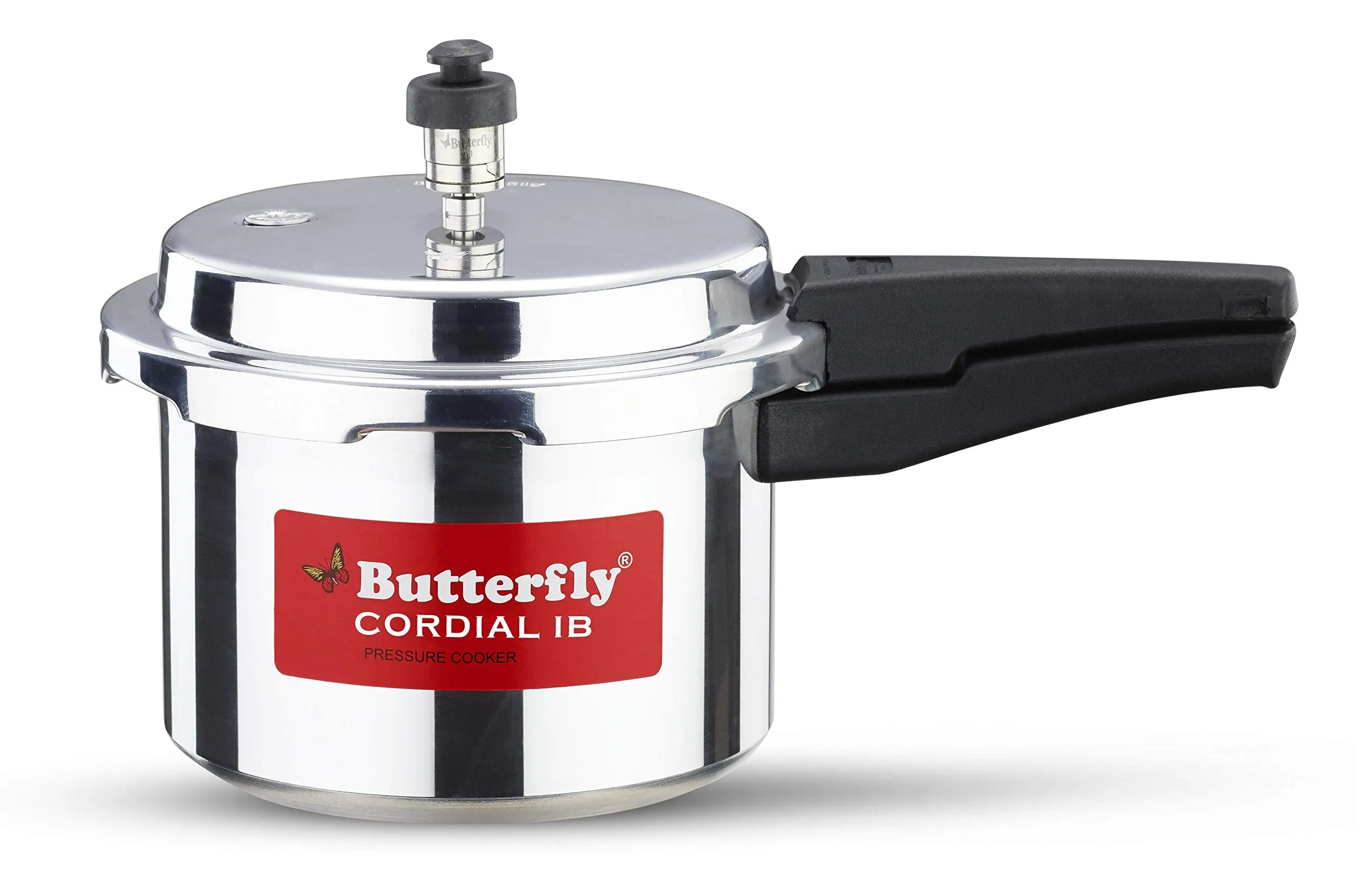 Butterfly Cordial Induction Base Aluminium Pressure Cooker with Outer Lid, 3 Litres, Silver