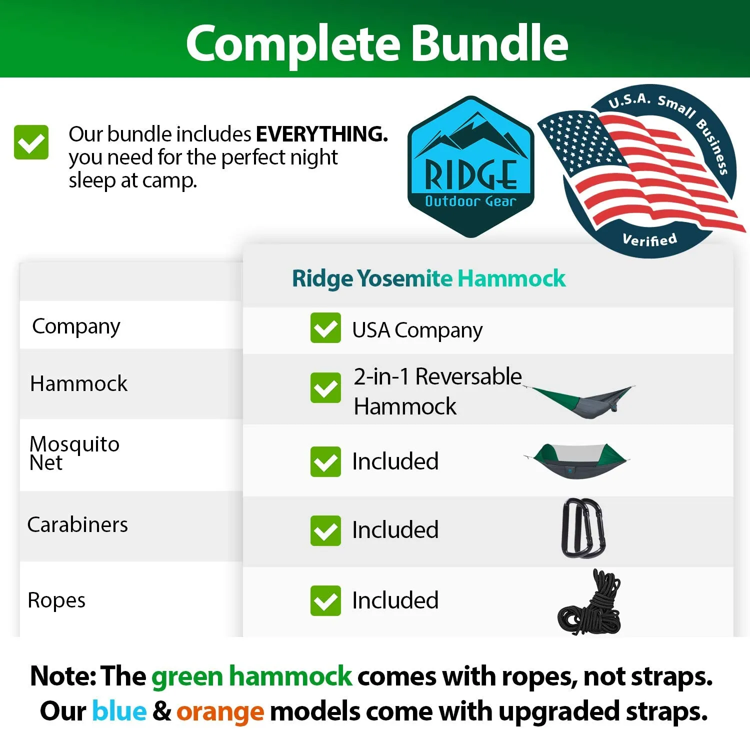 Camping Hammock with Mosquito Net - Ridge Outdoor Gear