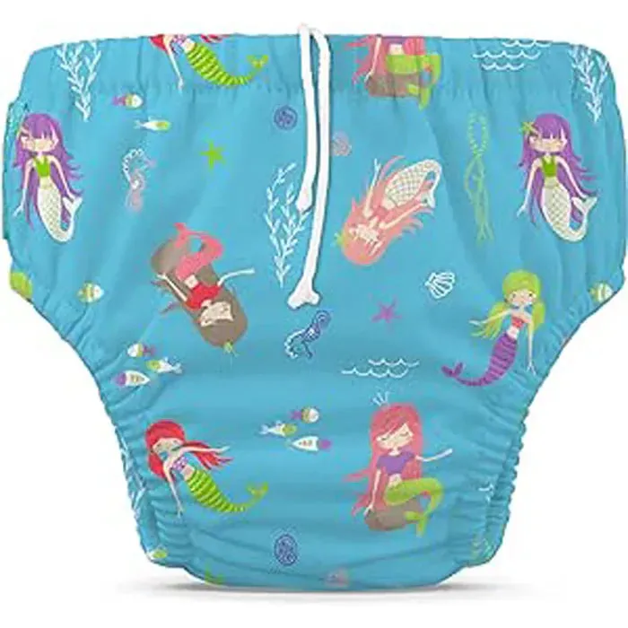 Charlie Banana 2-in-1 Reusable Swim Diaper & Training Pants - Mermaid Tiffany Design, Size M