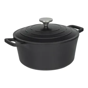 Commichef Cast Aluminium 24cm Round Casserole - Black