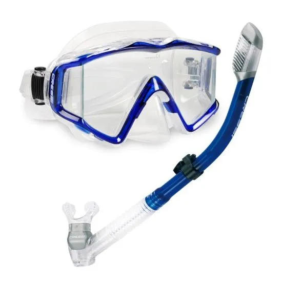 Cressi Panoramic 3 Dive Mask and Supernova Dry Snorkel Combo