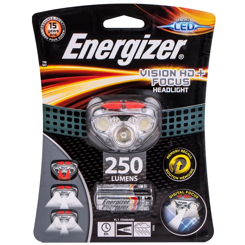 Energizer Vision HD  Focus 400 Lumen Headlamp - Grey (Model E300280700)