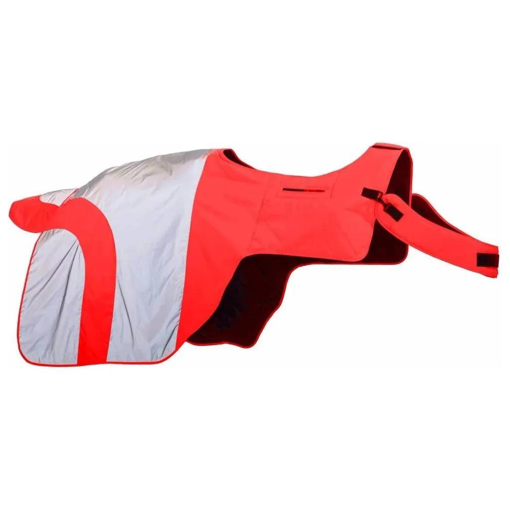 Equisafety Reflective Mercury Horse Exercise Rug - Red/Orange