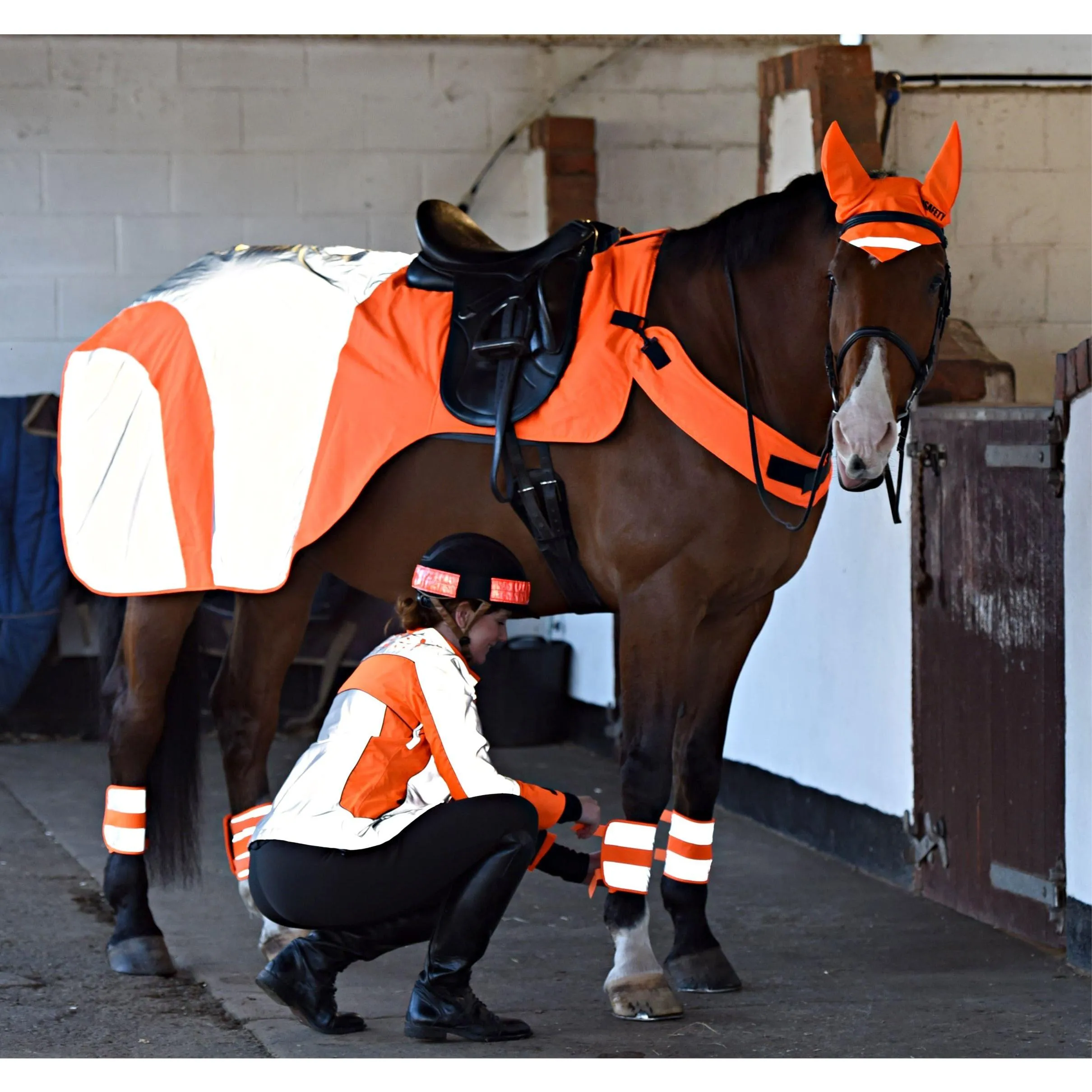 Equisafety Reflective Mercury Horse Hi Viz Exercise Rug - orange