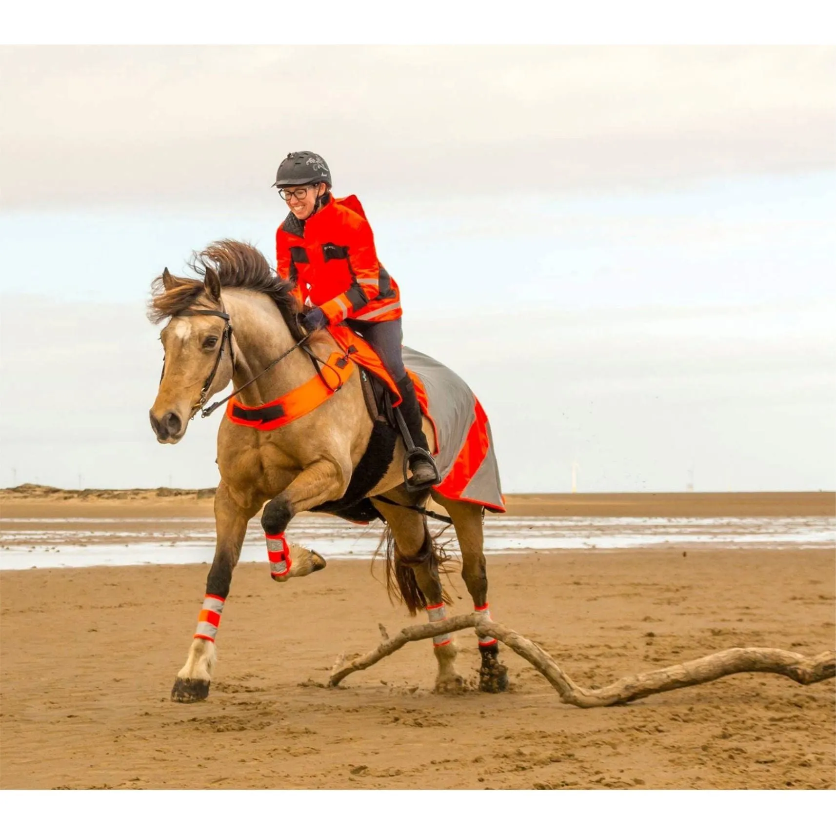 Equisafety Reflective Mercury Horse Hi Viz Exercise Rug - orange