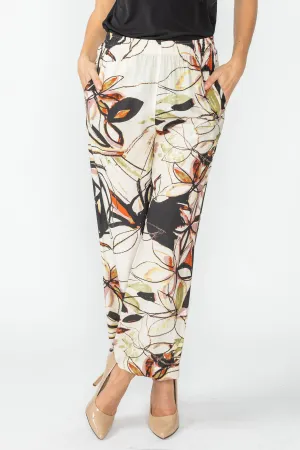 Flower Watercolor Print Pants