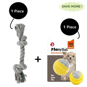 Fofos Flexy Ball Ultra Bounce and Trixie Playing Rope Toy for Dogs Combos