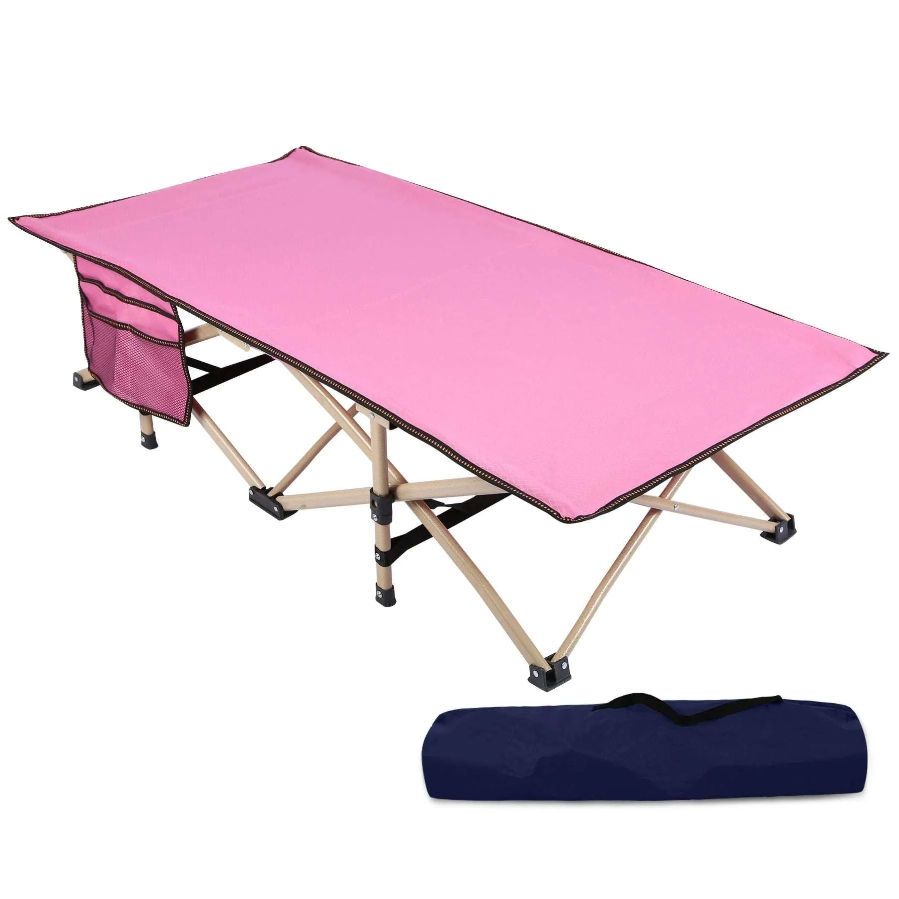 Folding Kids Cot for Sleeping,Blue Pink Navy