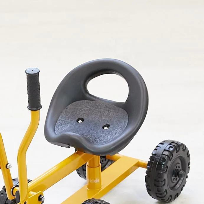 Kids Steel Toy Ride-On Excavator - Mustard