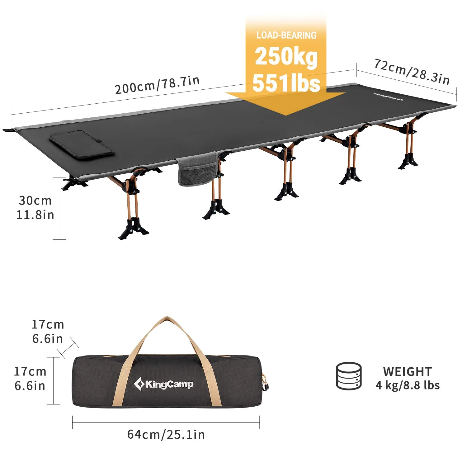 KingCamp Compact Folding Camping Cot