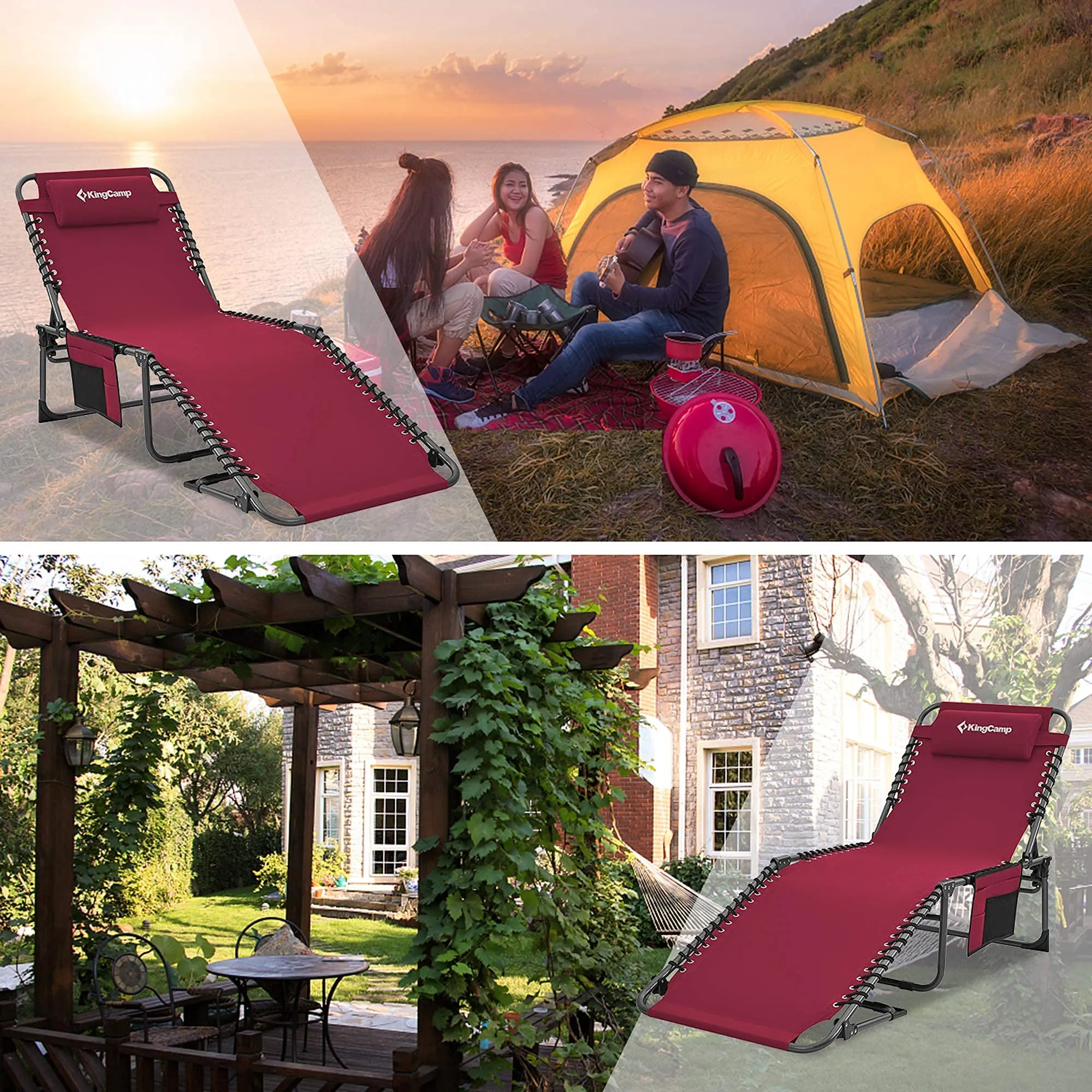 KingCamp Folding Chaise Lounge Chairs