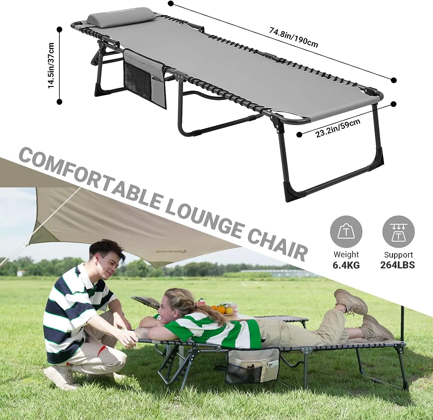 KingCamp Folding Chaise Lounge Chairs