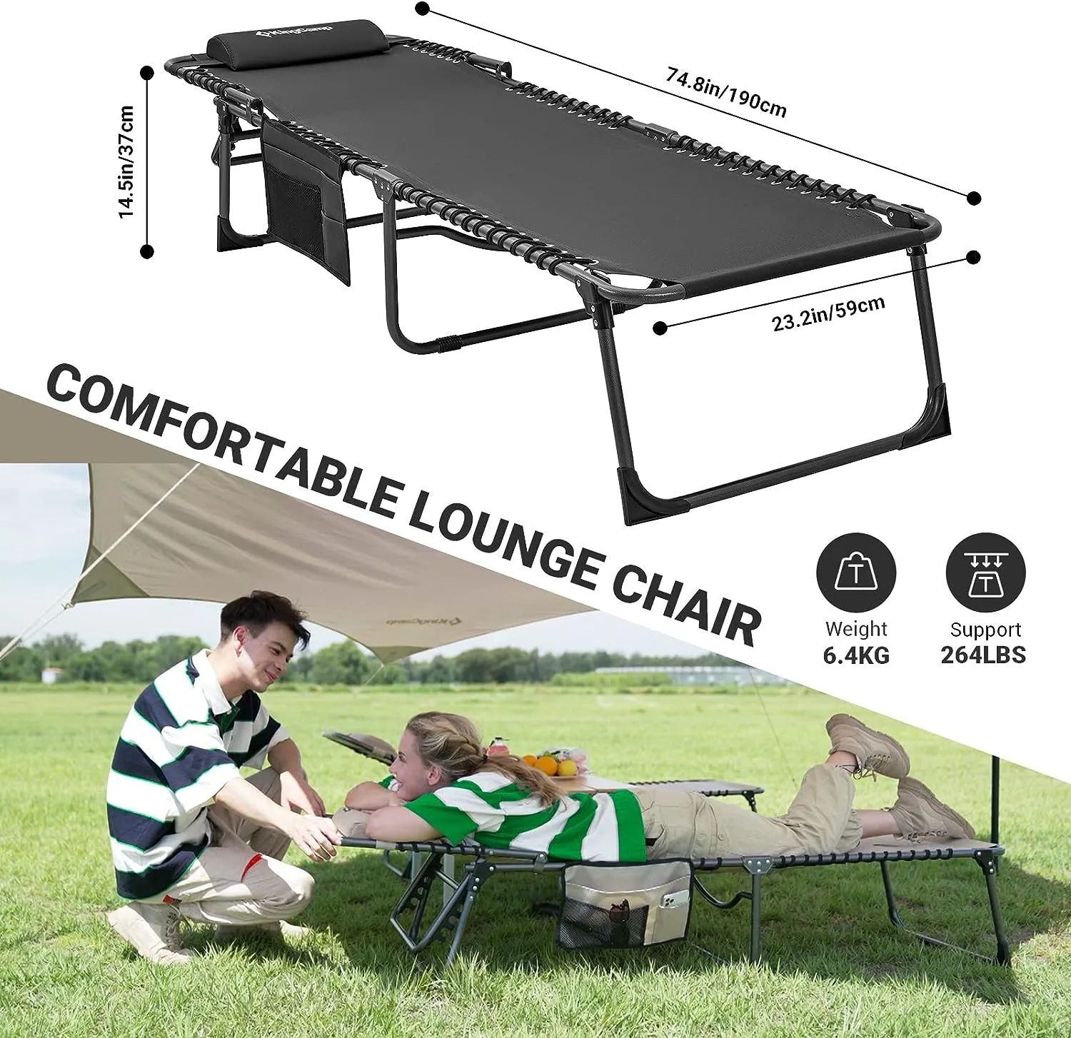 KingCamp Folding Chaise Lounge Chairs