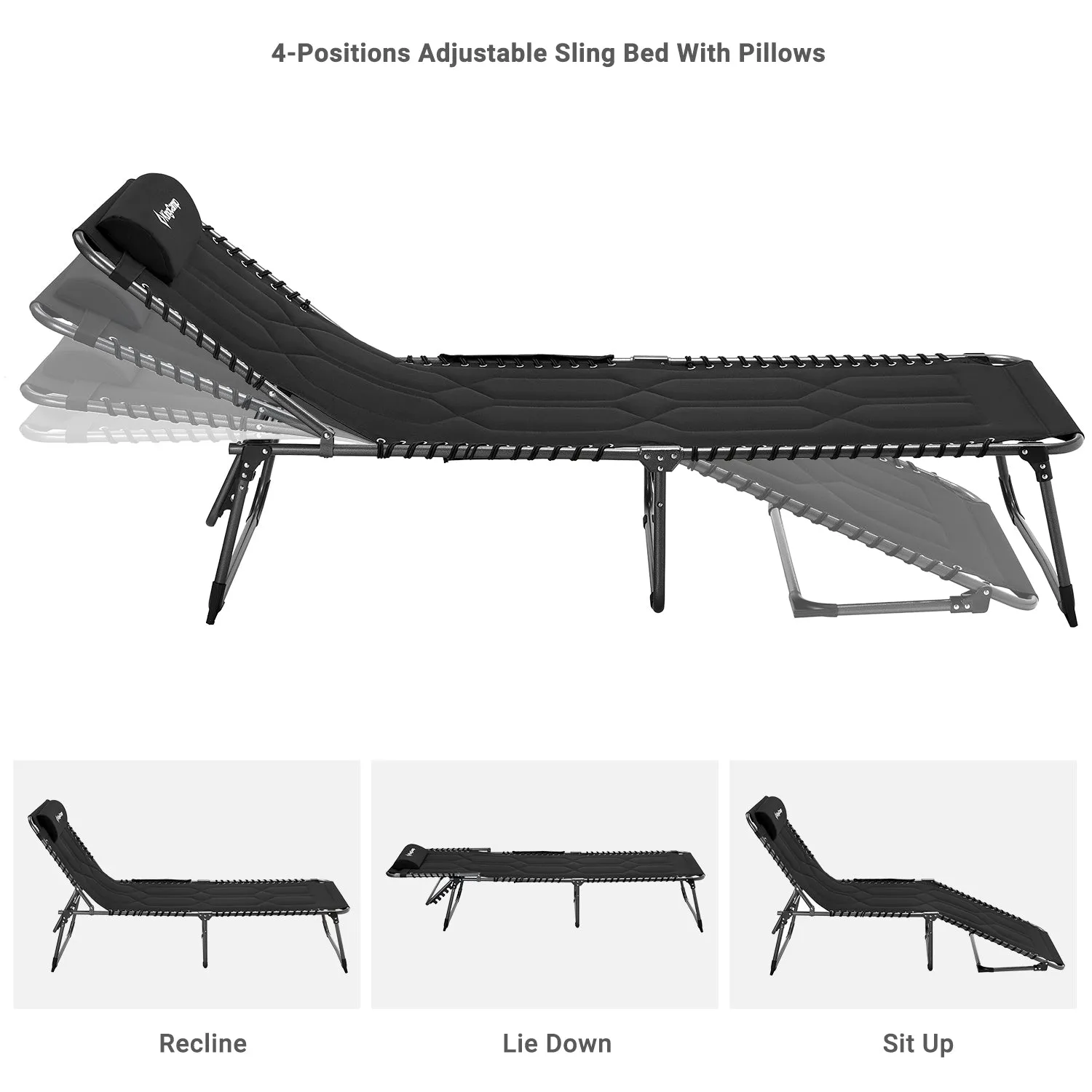 KingCamp Oversize Folding Chaise Lounge Chair