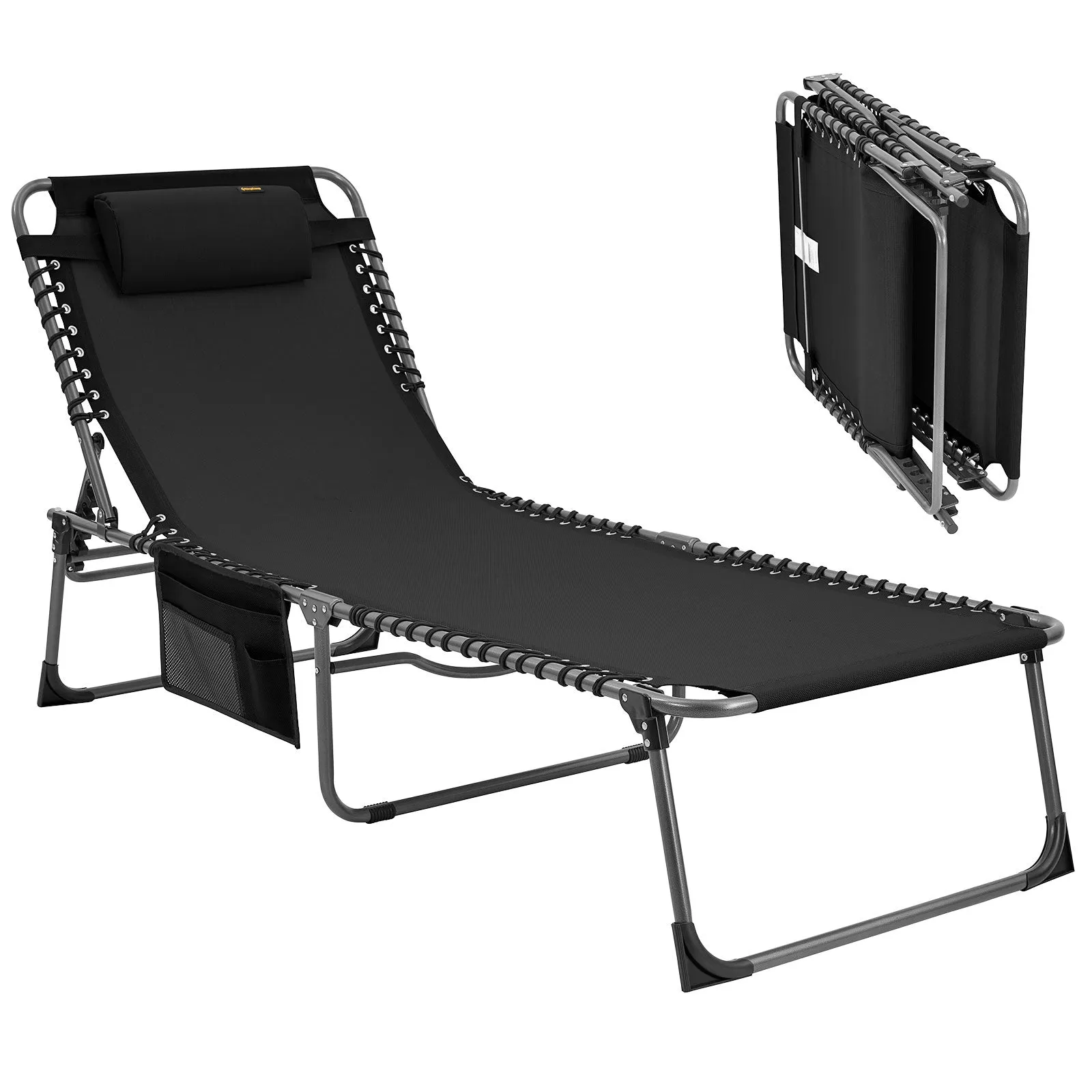 KingCamp Oversized Adjustable 4-Position Folding Chaise Lounge Chair