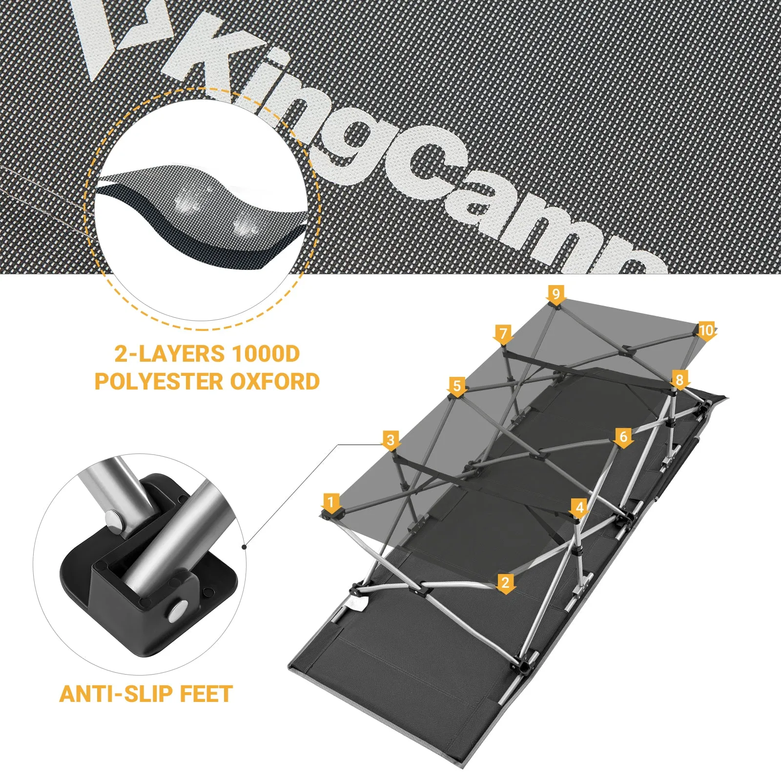 KingCamp Oversized Heavy Duty Camping Cot