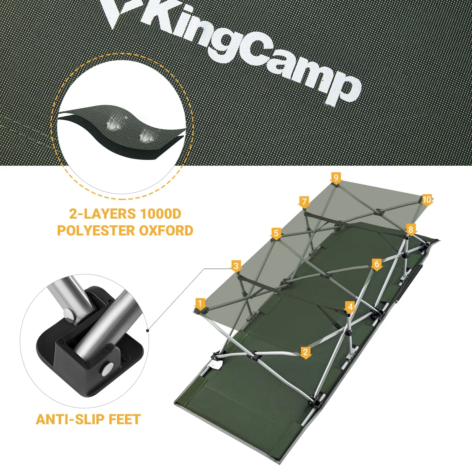 KingCamp Oversized Heavy Duty Camping Cot