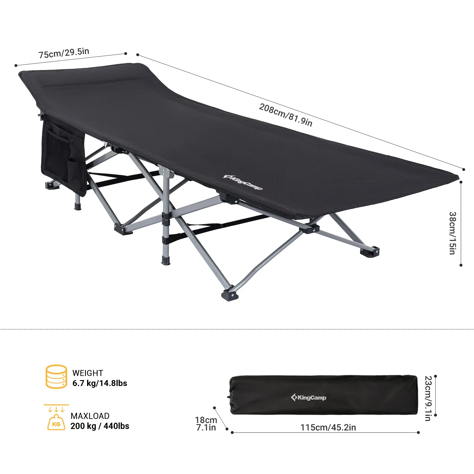 KingCamp Oversized Heavy Duty Camping Cot