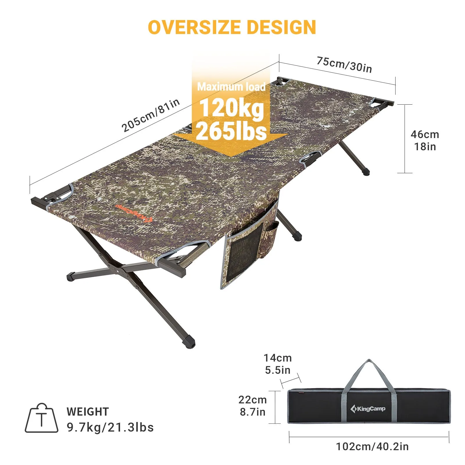 KingCamp Portable Heavy Duty Cot