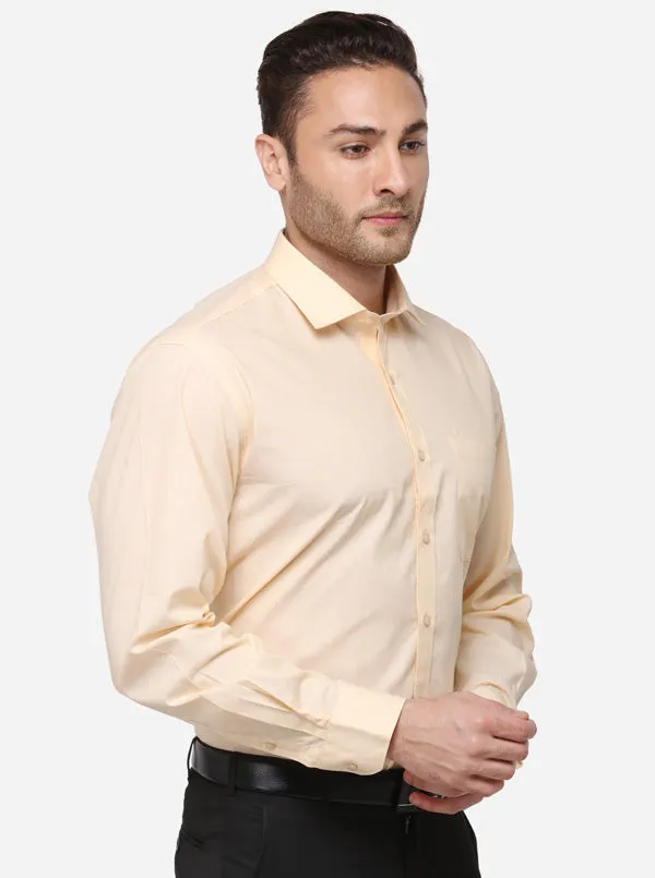 Lemon Yellow Solid Regular Fit Formal Shirt | Greenfibre