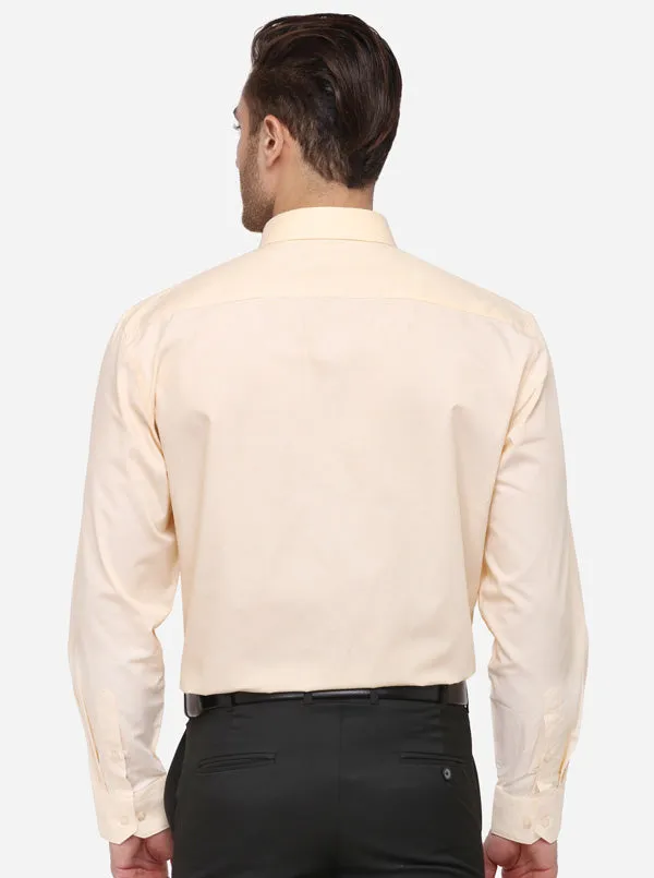 Lemon Yellow Solid Regular Fit Formal Shirt | Greenfibre