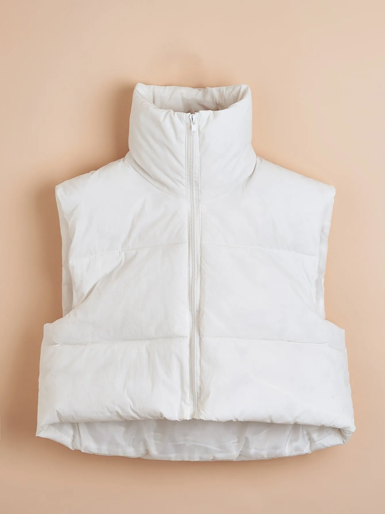 Lightweight Zip Up Solid Sleeveless Thermal Vest Coat