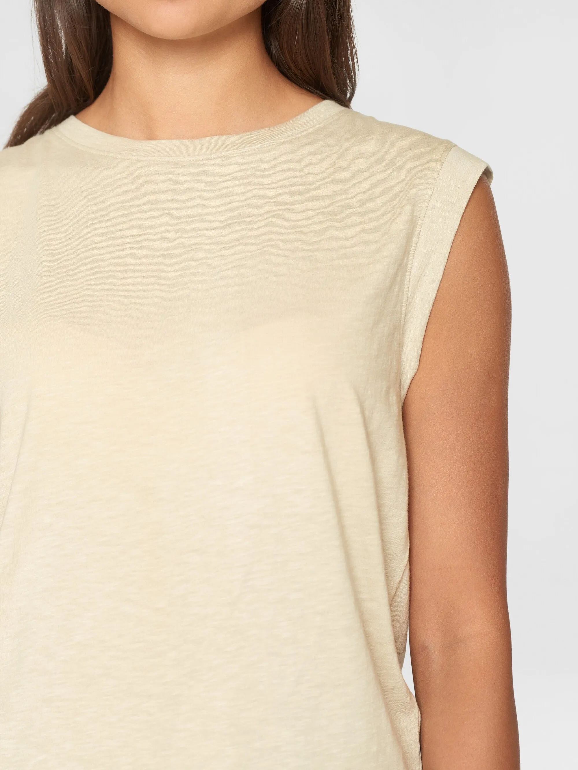 Loose fit jersey tank top - GOTS/Vegan - Egret