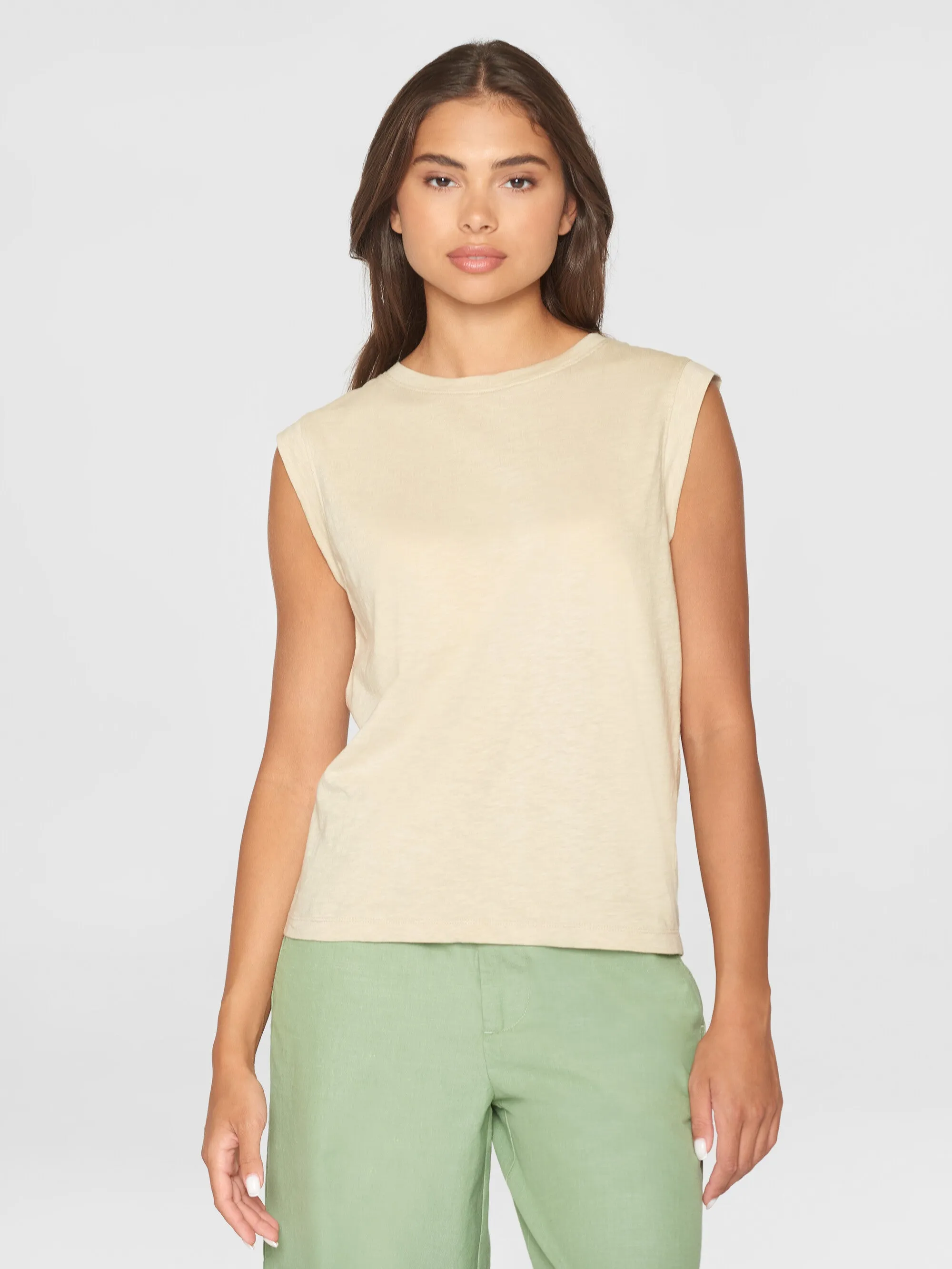 Loose fit jersey tank top - GOTS/Vegan - Egret