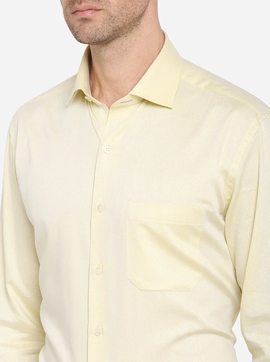 Mellow Yellow Dobby Slim Fit Formal Shirt | Metal