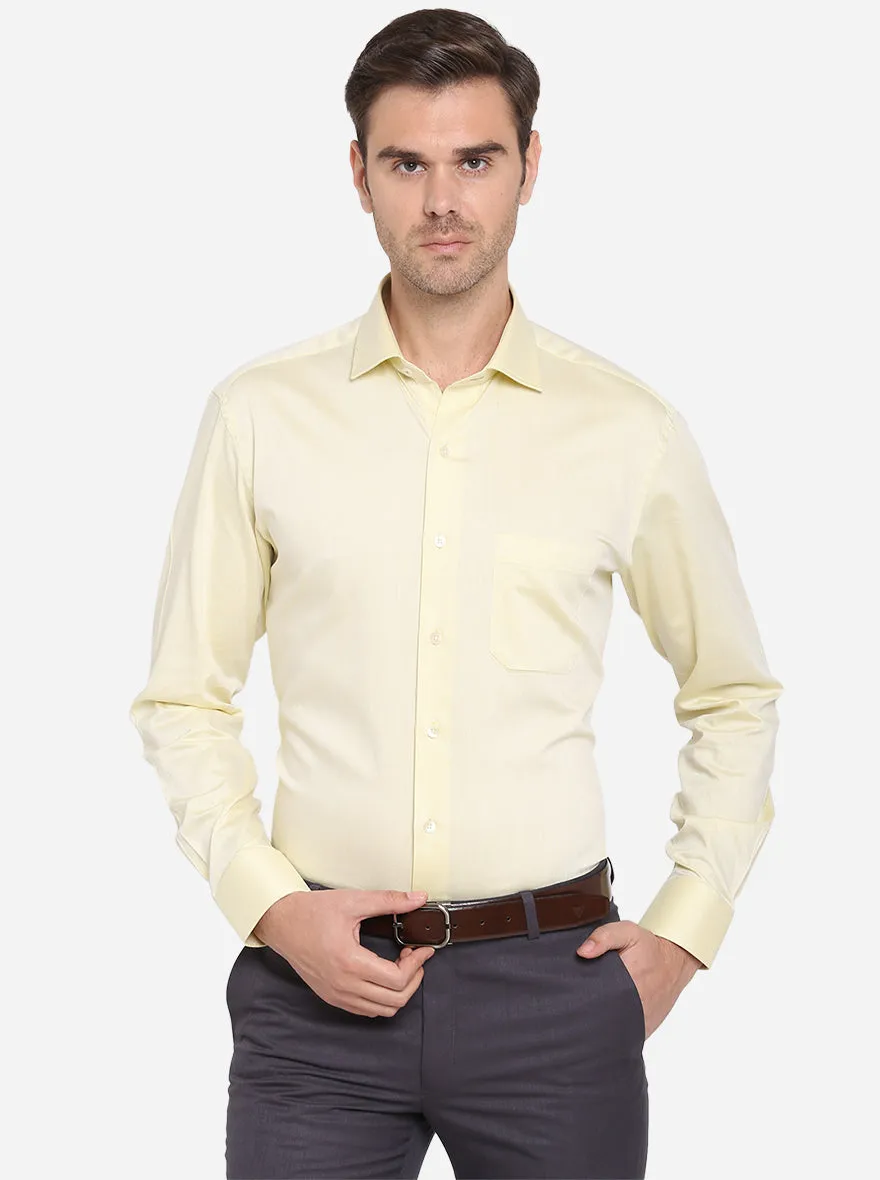 Mellow Yellow Dobby Slim Fit Formal Shirt | Metal