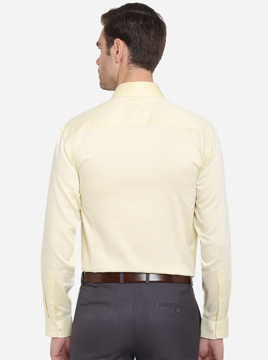 Mellow Yellow Dobby Slim Fit Formal Shirt | Metal