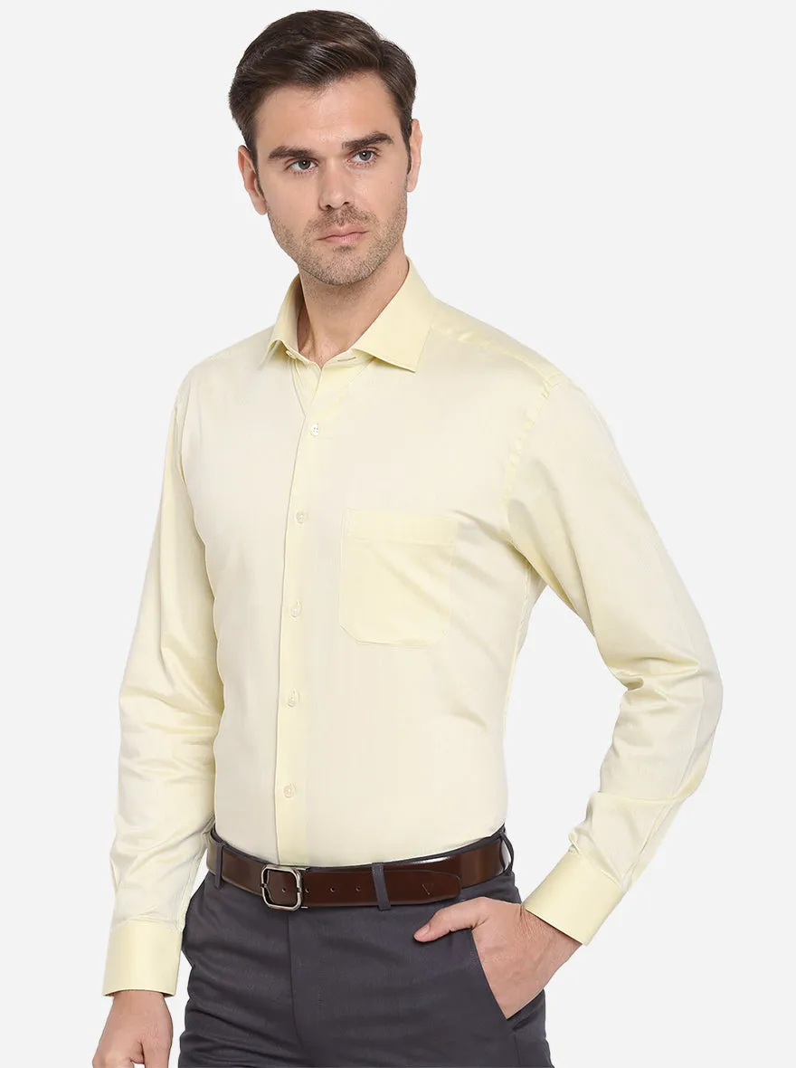 Mellow Yellow Dobby Slim Fit Formal Shirt | Metal