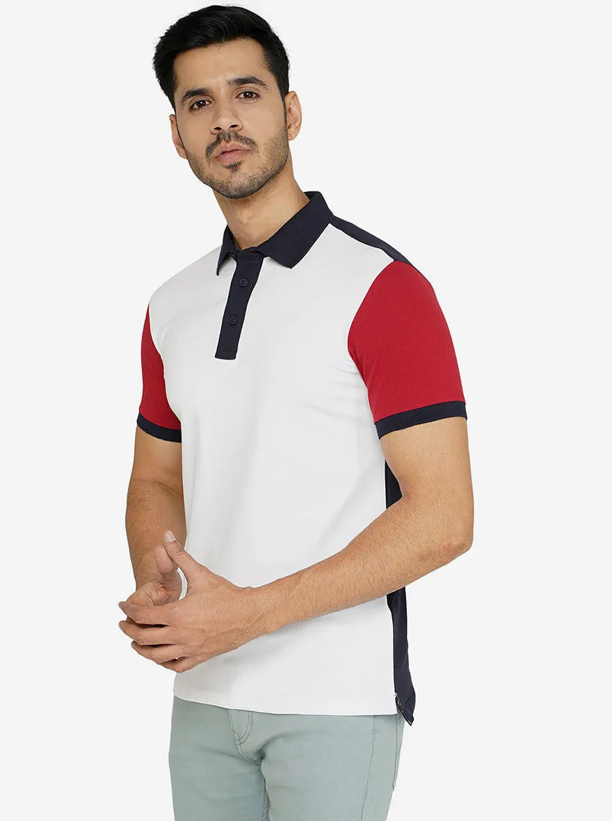 Multicolor Solid Slim Fit Polo T-Shirt | JadeBlue