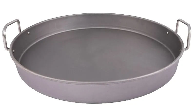 Oklahoma Joe's 1996978P04 Deep Dish Pan, Round, 18-1/2 in Dia, 19 in L, 19 in W, Carbon Steel :EA: QUANTITY: 4