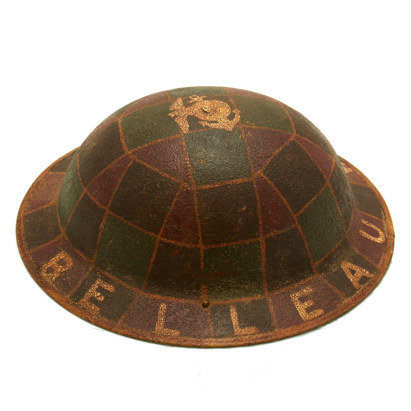 Original U.S. WWI USMC Marine BELLAU WOOD Hand Painted M1917 Doughboy Helmet