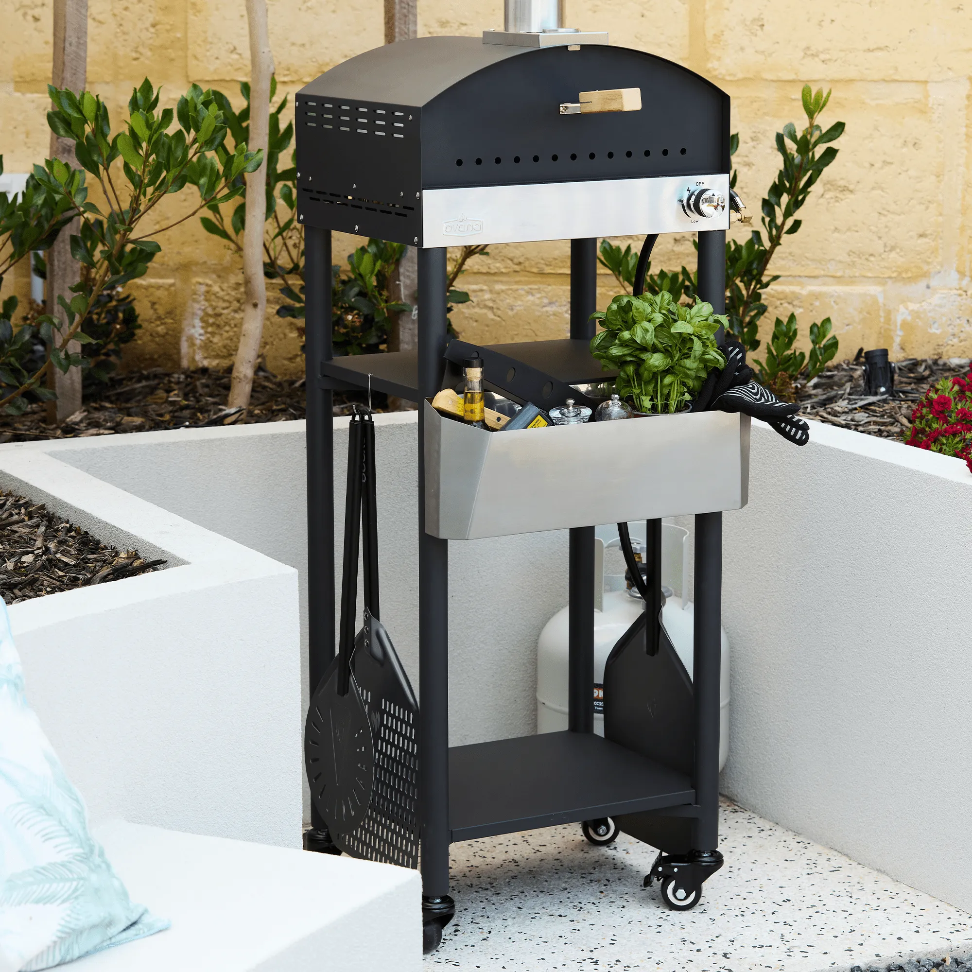 Adjustable Ovana Pizza Oven Stand with Durable Design for Outdoor Cooking