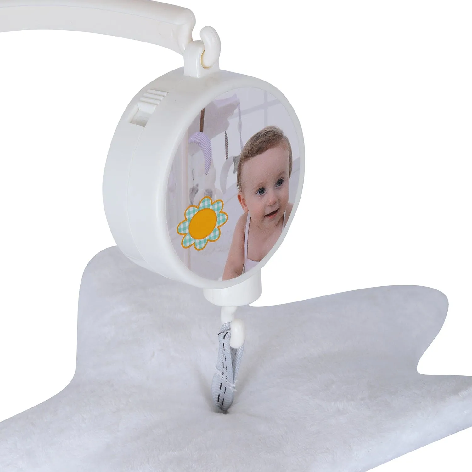 Rabbit Premium Musical Rotating Cot Mobile With Hanging Rattle Toys - White