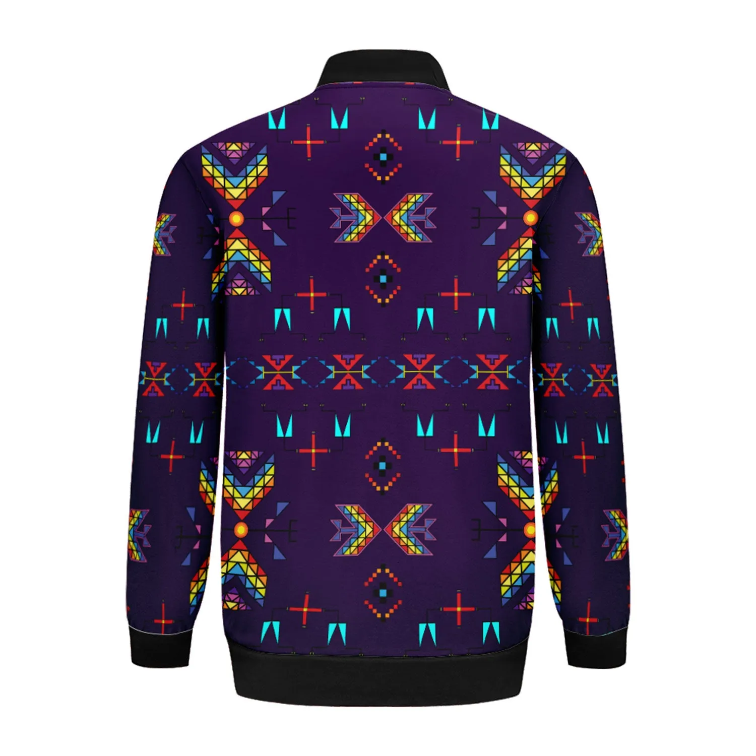 Rainy Chief Rainbow Dark Purple Zippered Collared Lightweight Jacket