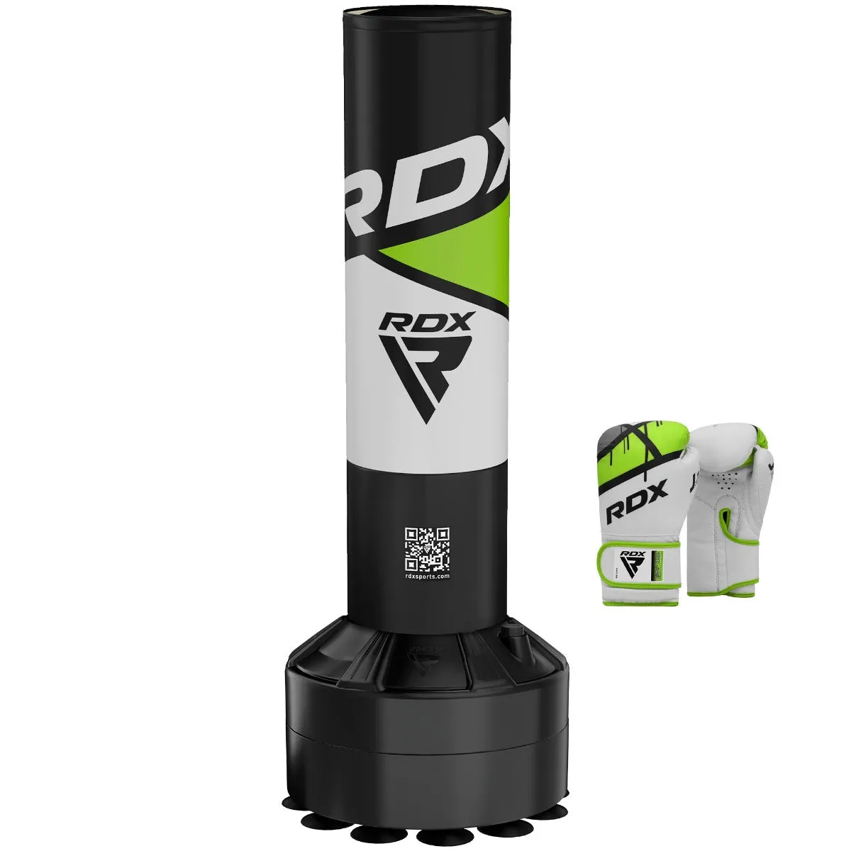 RDX R8 4ft Kids Free Standing Punch Bag Green With Gloves For Training & Workout Set